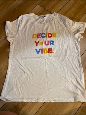 Women’s Decide Your Vibe' White Graphic Tee